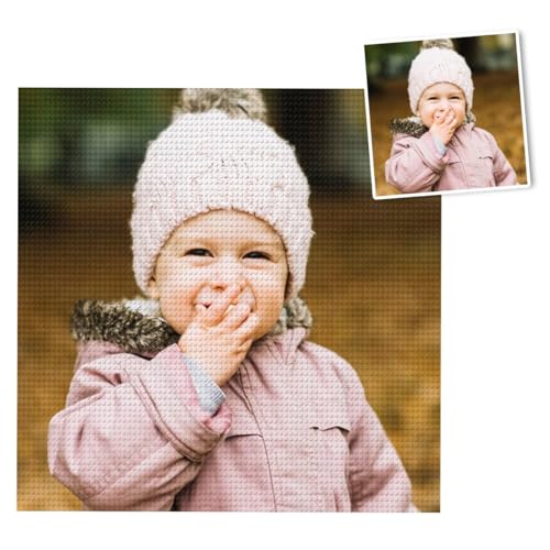 Lousrion Personalisiertes Diamant-Malerei-Set – individuelle 5D-Diamantkunst zum Selbermachen, Geschenke für Erwachsene, rundes Diamantgemälde, Heimdekoration (25 x 25 cm) von Lousrion