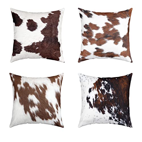 4er Set Kissenbezüge Kuhfell Dekor Kissenbezüge 40x40cm Bauernhaus Rindsleder Quadratisch Kissenhülle Sofakissen Couchkissen Schlafzimmer Western Bauernhof Tier Haut Braun Kissenbezug Dekokissen 4er Set Kissenbezüge Kuhfell Dekor Kissenbezüge 40x40cm Bauernhaus Rindsleder Quadratisch Kissenhülle Sofakissen Couchkissen Schlafzimmer Western Bauernhof Tier Haut Braun Kissenbezug Dekokissen von Loussiesd