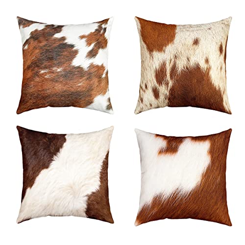 4er Set Kissenbezüge Kuhfell Dekor Kissenbezüge 45x45cm Bauernhaus Rindsleder Quadratisch Kissenhülle für Sofa Wohnzimmer Sofakissen Couchkissen Western Bauernhof Tier Haut Kissenbezug Dekokissen 4er Set Kissenbezüge Kuhfell Dekor Kissenbezüge 45x45cm Bauernhaus Rindsleder Quadratisch Kissenhülle für Sofa Wohnzimmer Sofakissen Couchkissen Western Bauernhof Tier Haut Kissenbezug Dekokissen von Loussiesd