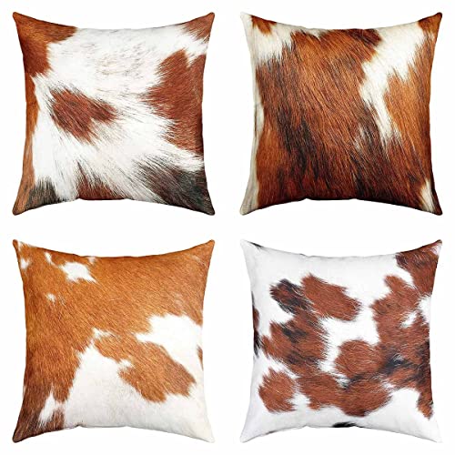 4er Set Kissenbezüge Kuhfell Kissenbezüge 40x40cm Western Bauernhof Tier Haut Dekokissen für Home Wohnzimmer Sofakissen Couchkissen Dekor Kissenbezug Umkehrbar Rindsleder Dekorative Kissenhülle 4er Set Kissenbezüge Kuhfell Kissenbezüge 40x40cm Western Bauernhof Tier Haut Dekokissen für Home Wohnzimmer Sofakissen Couchkissen Dekor Kissenbezug Umkehrbar Rindsleder Dekorative Kissenhülle von Loussiesd