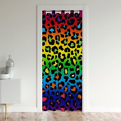 Bunt Leopard Türvorhang 150x203cm Tür Privatsphäre Geparden Gedruckt Schrank Vorhang für Innentür Raumteiler s Africa Leopard Alternative Schrank Vorhang für Innentür Raumteiler Rainbow Leopard von Loussiesd