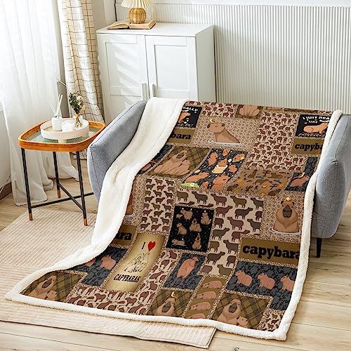 Capybara Decke 150x200cm Cute Capybara Kuscheldecke für Jungen Mädchen Cartoon Capybara Wohndecke Braun Capybara Flanell Fleecedecke Atmungsaktiv Couchdecke Sammlung für Couch Capybara Decke 150x200cm Cute Capybara Kuscheldecke für Jungen Mädchen Cartoon Capybara Wohndecke Braun Capybara Flanell Fleecedecke Atmungsaktiv Couchdecke Sammlung für Couch von Loussiesd