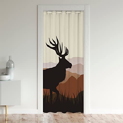 Cute Moose Schrank Vorhang für Innentür Raumteiler Hirsch Jagd Türvorhang 106x203cm für Tür Privatsphäre Kinder Antlers Zimmer Divider Vorhang Abdeckung Western Bauernhaus Rot Schwarz Vorhang von Loussiesd