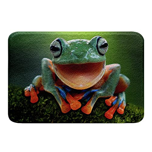Frosch Badteppiche für Badezimmer Tropisch Amphibie rutschfest Badematte 50x80cm 3D Tier Badezimmerteppich Set Tropisch Natur Mikrofaser Fleece Badvorleger Maschine Waschbar Multifunktionsdekor von Loussiesd