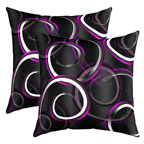 Geometrie Kissenbezüge 40x40cm für Couch Schlafsofa 2er Set Kissenbezüge Geometrische Kreis Sofakissen Couchkissen Kissenhütte Moderne abstrakte Kunst Lila Weiß Schwarz Kissenbezug Geometrie Kissenbezüge 40x40cm für Couch Schlafsofa 2er Set Kissenbezüge Geometrische Kreis Sofakissen Couchkissen Kissenhütte Moderne abstrakte Kunst Lila Weiß Schwarz Kissenbezug von Loussiesd