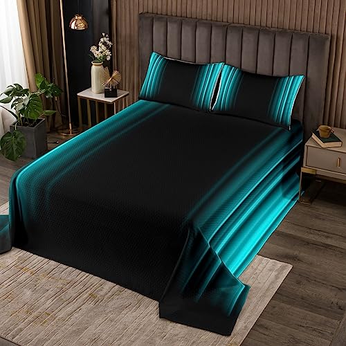 Geometrisch Abstract Ombre Tagesdecke 240x260cm Teal Blau Schwarz Striped Steppdecke Für Kinder Jungen Mädchen Wohndecke weich Modern Dekorative Bettüberwurf Dekor Doppelbett Gesteppt 3Stück Geometrisch Abstract Ombre Tagesdecke 240x260cm Teal Blau Schwarz Striped Steppdecke Für Kinder Jungen Mädchen Wohndecke weich Modern Dekorative Bettüberwurf Dekor Doppelbett Gesteppt 3Stück von Loussiesd