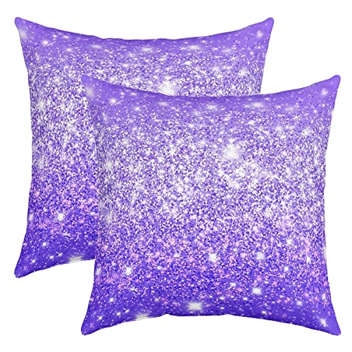 Glitter Lila (Kein Glitter) Kissenbezüge 40x40cm 2er Set Kissenbezüge Weiche Ombre Kissenbezug Kissenhülle Zierkissenbezüge Fantasy Dekorative Sofakissen Couchkissen für Auto Stuhl Bett Garten von Loussiesd