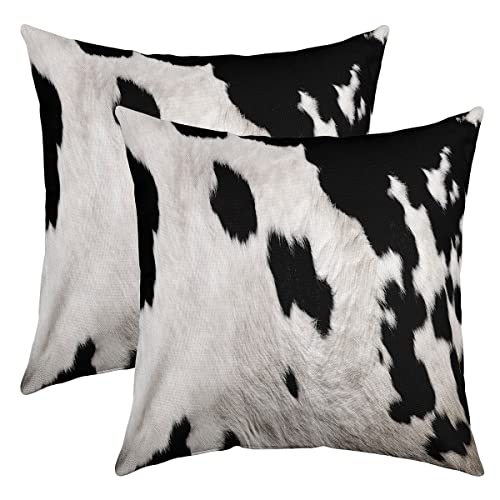 Kuhfell Kissenbezüge 45x45cm 2er Set Kissenbezüge Kuhfell Gedruckt Kissenbezug Kissenhülle Zierkissenbezüge Western Bauernhof Tier Haut Schwarz Weiß Sofakissen Couchkissen für Sofa Kuhfell Kissenbezüge 45x45cm 2er Set Kissenbezüge Kuhfell Gedruckt Kissenbezug Kissenhülle Zierkissenbezüge Western Bauernhof Tier Haut Schwarz Weiß Sofakissen Couchkissen für Sofa von Loussiesd