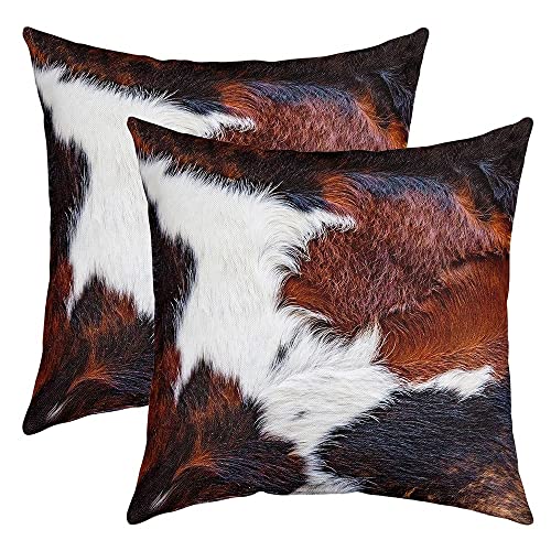 Kuhfell Kissenbezüge 50x50cm 2er Set Kissenbezüge Kuhfell Gedruckt Kissenbezug Kissenhülle für Wohnzimmer Schlafzimmer Western Bauernhof Tier Haut Weiß Schwarz Braun Sofakissen Couchkissen Kuhfell Kissenbezüge 50x50cm 2er Set Kissenbezüge Kuhfell Gedruckt Kissenbezug Kissenhülle für Wohnzimmer Schlafzimmer Western Bauernhof Tier Haut Weiß Schwarz Braun Sofakissen Couchkissen von Loussiesd