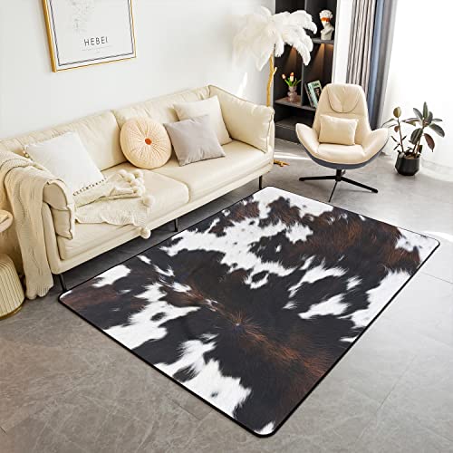 Kuhhide Teppich 100x150cm Wetterfest Bauernhaus Kuhfell Teppich für Wohnzimmer Schlafzimmer Weich Kuh Haut Cabin Lodge Wohnzimmer Wohnzimmerteppich für Küche und Balkon Outdoor Teppich für Wohnzimmer von Loussiesd