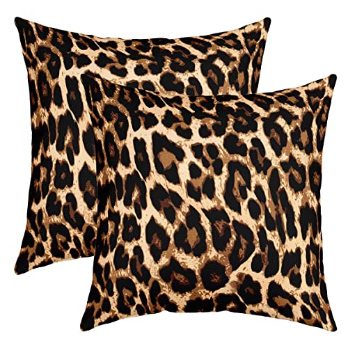 Leopard Kissenbezüge 50x50cm 2er Set Kissenbezüge Weiche Geparden Drucken Kissenbezug Kissenhütte für Schlafzimmer Wilde Tier Safari Dekorative Sofakissen Couchkissen für Sofa von Loussiesd