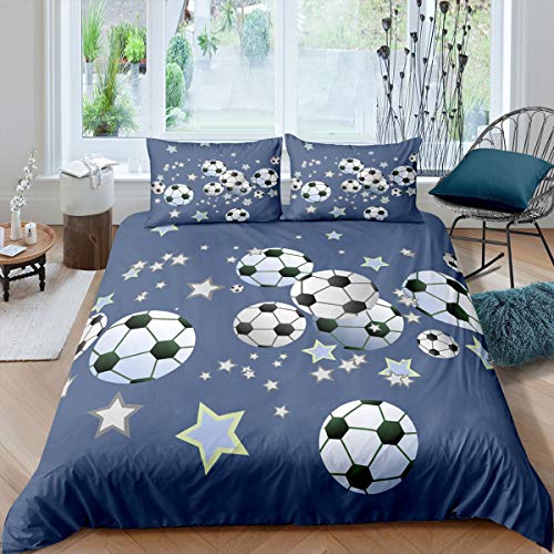 Loussiesd 135x200cm Kinder Bettbezug Set Fußball Sport Bettwäsche Set Sport Thema Betten Set Bequeme Mikrofaser Sternchenmuster Bettwäsche für Mädchen Jungen Jugend Loussiesd 135x200cm Kinder Bettbezug Set Fußball Sport Bettwäsche Set Sport Thema Betten Set Bequeme Mikrofaser Sternchenmuster Bettwäsche für Mädchen Jungen Jugend von Loussiesd