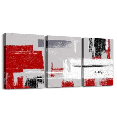 Loussiesd 3-teiliges rotes graues schwarzes Poster Set für Wohnzimmer Abstraktes modernes Bild Wandbilder für Esszimmer Schlafzimmer Badezimmer Leinwandbilder Küche Druck Deko Bilder für Home Decor Loussiesd 3-teiliges rotes graues schwarzes Poster Set für Wohnzimmer Abstraktes modernes Bild Wandbilder für Esszimmer Schlafzimmer Badezimmer Leinwandbilder Küche Druck Deko Bilder für Home Decor von Loussiesd