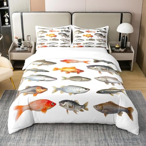 Loussiesd 3D Pike Fische Bettbezug Set Bass Big Fische Baumwolle Bettwäsche Set 135x200cm Fischerei Jagd Fischer Fische Mann Betten für Weiß Betten Mit 1 Kussenbezug Kein Tröster Loussiesd 3D Pike Fische Bettbezug Set Bass Big Fische Baumwolle Bettwäsche Set 135x200cm Fischerei Jagd Fischer Fische Mann Betten für Weiß Betten Mit 1 Kussenbezug Kein Tröster von Loussiesd