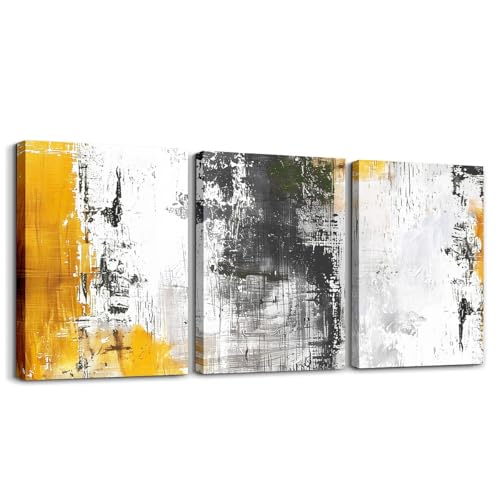 Loussiesd Abstrakte 3er Poster Set für Wohnzimmer Gelb Grau Schwarz Abstraktes Bild Leinwandbilder Geometrisches Büro Wandbilder Moderne Kunst Deko Bilder Loussiesd Abstrakte 3er Poster Set für Wohnzimmer Gelb Grau Schwarz Abstraktes Bild Leinwandbilder Geometrisches Büro Wandbilder Moderne Kunst Deko Bilder von Loussiesd