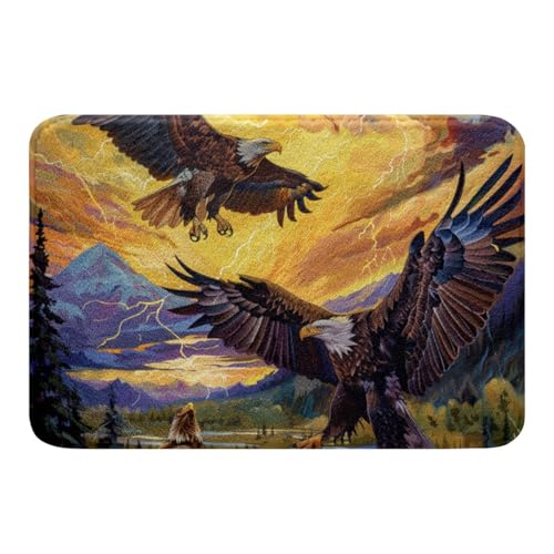 Loussiesd Adler Badematte 50x80cm Wald Badezimmerteppich Bergsport Badteppiche Sonnenuntergang Absorbierender Duschvorleger Anti-Rutsch Gelb Badvorleger Loussiesd Adler Badematte 50x80cm Wald Badezimmerteppich Bergsport Badteppiche Sonnenuntergang Absorbierender Duschvorleger Anti-Rutsch Gelb Badvorleger von Loussiesd