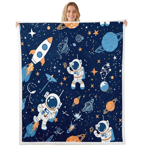 Loussiesd Astronaut Decke 150x200cm Kinder Weltraum Kuscheldecke Sonnensystem Galaxie Weltraum Rakete 3D gedruckt Raum Wohndecke Blau Flanell Fleecedecke Zimmer Dekor Loussiesd Astronaut Decke 150x200cm Kinder Weltraum Kuscheldecke Sonnensystem Galaxie Weltraum Rakete 3D gedruckt Raum Wohndecke Blau Flanell Fleecedecke Zimmer Dekor von Loussiesd