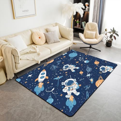 Loussiesd Astronaut Teppich 150x200cm Kinder Weltraum Modern Teppich Sonnensystem Galaxie Weltraum Rakete 3D gedruckt Raum Outdoor Teppich Blau Wetterfest Küchenteppich Zimmer Dekor Loussiesd Astronaut Teppich 150x200cm Kinder Weltraum Modern Teppich Sonnensystem Galaxie Weltraum Rakete 3D gedruckt Raum Outdoor Teppich Blau Wetterfest Küchenteppich Zimmer Dekor von Loussiesd