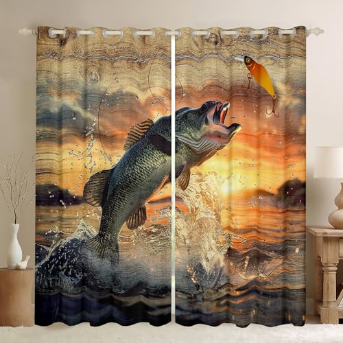 Loussiesd Barsch Vorhänge 183x117cm Jagen und Fischen Fenstervorhang für Kinder Mädchen Jungs Rustikale Bauernhofjagd Blickdichte Vorhänge Dekorativ Gardinen Loussiesd Barsch Vorhänge 183x117cm Jagen und Fischen Fenstervorhang für Kinder Mädchen Jungs Rustikale Bauernhofjagd Blickdichte Vorhänge Dekorativ Gardinen von Loussiesd