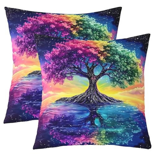 Loussiesd Baum des Lebens Kissenbezüge 45x45cm Bunter Wald Kissenhülle Satz Jungen Mädchen natürliche Landschaft Kissenbezug Regenbogen Sofakissen Couchkissen Kissenhülle 2er Set Loussiesd Baum des Lebens Kissenbezüge 45x45cm Bunter Wald Kissenhülle Satz Jungen Mädchen natürliche Landschaft Kissenbezug Regenbogen Sofakissen Couchkissen Kissenhülle 2er Set von Loussiesd