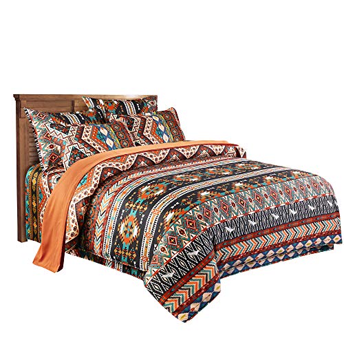 Loussiesd Boho Betten Set Geometrisch Elegantes Ethnischen Stil Bettwäsche Set Microfaser Himmlische Qualität Bohemian Bettbezug mit 1 Kissenbezug 2 teilig 135x200 cm + 80x80 cm,Gelb Mädchen Kinder von Loussiesd