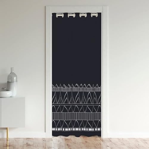 Loussiesd Boho Türvorhang 86x203cm Schwarz Böhmisch Schrank Türvorhang für Schlafzimmer 30%-50% Schwarzout Raumverdunkelung Thermisch isoliert Vorhang Vorhänge für Türen Fenster von Loussiesd