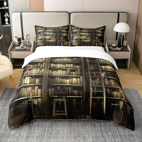 Loussiesd Bücherregal Baumwolle Bettwäsche Set 135x200cm Bibliothek Bücher Gedruckte Betten Set Erwachsene Vintage Bücherregal Bettbezug Set Pädagogische Bettwäsche Set mit 1 Kissenbezüge Loussiesd Bücherregal Baumwolle Bettwäsche Set 135x200cm Bibliothek Bücher Gedruckte Betten Set Erwachsene Vintage Bücherregal Bettbezug Set Pädagogische Bettwäsche Set mit 1 Kissenbezüge von Loussiesd