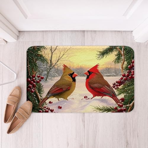 Loussiesd Cardinal Bird Badematte 50x80cm Frohe Weihnachten Badematte Bauernhaus Rote Vögel Rote Sparrows Weihnachtsbeere Badezimmerteppich für Rote Badvorleger Anti-Rutsch Loussiesd Cardinal Bird Badematte 50x80cm Frohe Weihnachten Badematte Bauernhaus Rote Vögel Rote Sparrows Weihnachtsbeere Badezimmerteppich für Rote Badvorleger Anti-Rutsch von Loussiesd