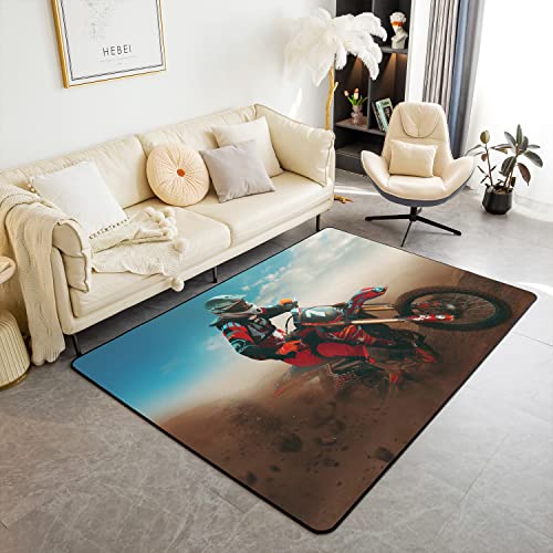 Loussiesd Dirt Bike Teppich 100x150cm Wetterfest Motocross Rider Modern Teppich Ultra Weich Maschinen Waschbar Extreme Sports Modern Teppich Innenbereich Bodenmatte für Küche und Balkon Loussiesd Dirt Bike Teppich 100x150cm Wetterfest Motocross Rider Modern Teppich Ultra Weich Maschinen Waschbar Extreme Sports Modern Teppich Innenbereich Bodenmatte für Küche und Balkon von Loussiesd