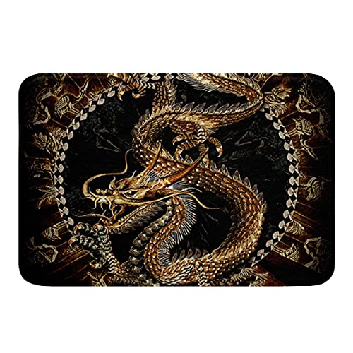 Loussiesd Drache Kinder Badezimmerteppich Fabeltier Kreatur Kunst Drache Badteppiche für Badezimmer Für Mädchen Frauen Schwarz Gold Dekor Badematte 50x80cm Zauberhafte Badezimmer Zubehör Badvorleger Loussiesd Drache Kinder Badezimmerteppich Fabeltier Kreatur Kunst Drache Badteppiche für Badezimmer Für Mädchen Frauen Schwarz Gold Dekor Badematte 50x80cm Zauberhafte Badezimmer Zubehör Badvorleger von Loussiesd