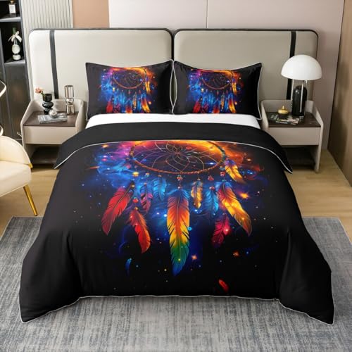 Loussiesd Dreamcatcher 100% Baumwolle Bettwäsche Set 200x200cm Boho Stil Chic Luxus Betten Boho Traum Catcher Dekor Bettwäsche-Set indische Hippie Feder Druck Bettbezug mit Reißverschluss Loussiesd Dreamcatcher 100% Baumwolle Bettwäsche Set 200x200cm Boho Stil Chic Luxus Betten Boho Traum Catcher Dekor Bettwäsche-Set indische Hippie Feder Druck Bettbezug mit Reißverschluss von Loussiesd