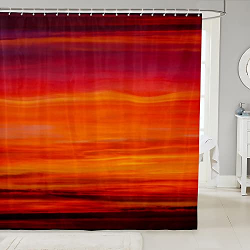 Loussiesd Duschvorhang 180x210cm roter Stoff für Badezimmer Tropen exotisch Streifen rot für Kinder modernes Design wasserdichte Vorhänge Duschvorhang Badewannen Dekor von Loussiesd