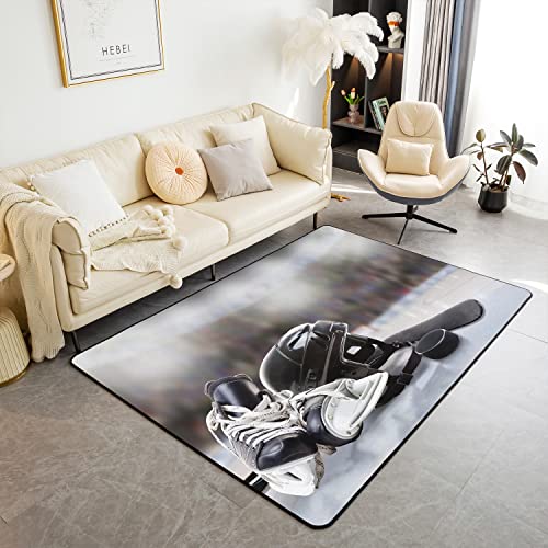 Loussiesd Eishockey Wohnzimmerteppich 100x150cm Eissport Spiele Wohnzimmer Teppiche für Schlafzimmer Home Decor Wintersport Moderne Teppiche Ultra Soft Anti-Rutsch Indoor Bodenmatte Loussiesd Eishockey Wohnzimmerteppich 100x150cm Eissport Spiele Wohnzimmer Teppiche für Schlafzimmer Home Decor Wintersport Moderne Teppiche Ultra Soft Anti-Rutsch Indoor Bodenmatte von Loussiesd
