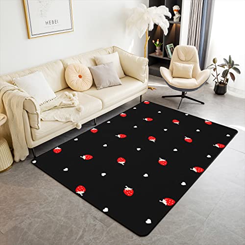 Loussiesd Erdbeere Moderne Teppich 100x150cm Nette frische Früchte Muster Wohnzimmer Teppiche für Schlafzimmer Home Decor Saftige Erdbeer Teppich Ultra Weiche rutschfeste Innenbodenmatte Loussiesd Erdbeere Moderne Teppich 100x150cm Nette frische Früchte Muster Wohnzimmer Teppiche für Schlafzimmer Home Decor Saftige Erdbeer Teppich Ultra Weiche rutschfeste Innenbodenmatte von Loussiesd