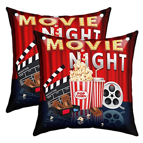 Loussiesd Filmabend, wendbar, für Theater, Kino, Poster, Heimdekoration, altmodisch, Heimdekoration, quadratisch, Popcorn-Snacks, 40 x 40 cm, 2 Stück Loussiesd Filmabend, wendbar, für Theater, Kino, Poster, Heimdekoration, altmodisch, Heimdekoration, quadratisch, Popcorn-Snacks, 40 x 40 cm, 2 Stück von Loussiesd