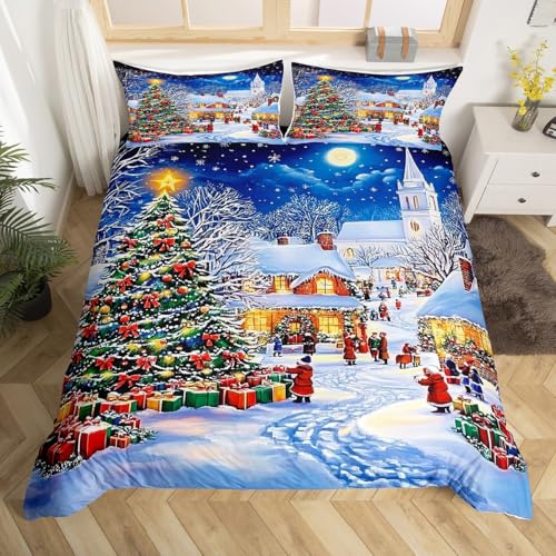 Loussiesd Frohe Weihnachten Bettwäsche Set 135x200cm Weihnachtsthema Bettwäsche Zimmer Dekor Baum Geschenke Weihnachtsmann Schneeflocke Bettbezug Set Blau Bettwäsche-Set mit Reißverschluss Loussiesd Frohe Weihnachten Bettwäsche Set 135x200cm Weihnachtsthema Bettwäsche Zimmer Dekor Baum Geschenke Weihnachtsmann Schneeflocke Bettbezug Set Blau Bettwäsche-Set mit Reißverschluss von Loussiesd