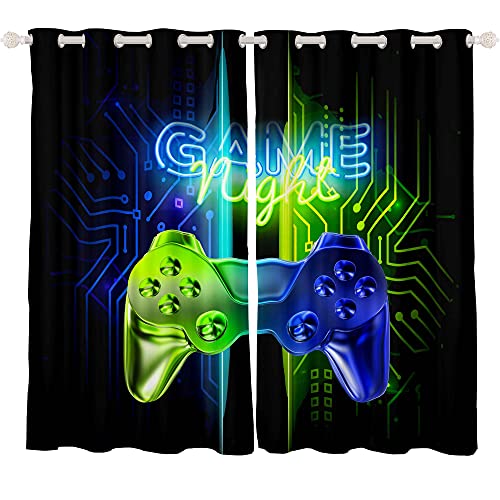 Loussiesd Game Fenstervorhang Schlafzimmer 245x140cm Gamer Spiel Zimmer Blickdicht Vorhänge Dekor Jungen Jugendliche Kinder Gaming Vorhang Blau Grün Neon Gamepad Vorhänge Dekor Set of 2er Panels Loussiesd Game Fenstervorhang Schlafzimmer 245x140cm Gamer Spiel Zimmer Blickdicht Vorhänge Dekor Jungen Jugendliche Kinder Gaming Vorhang Blau Grün Neon Gamepad Vorhänge Dekor Set of 2er Panels von Loussiesd