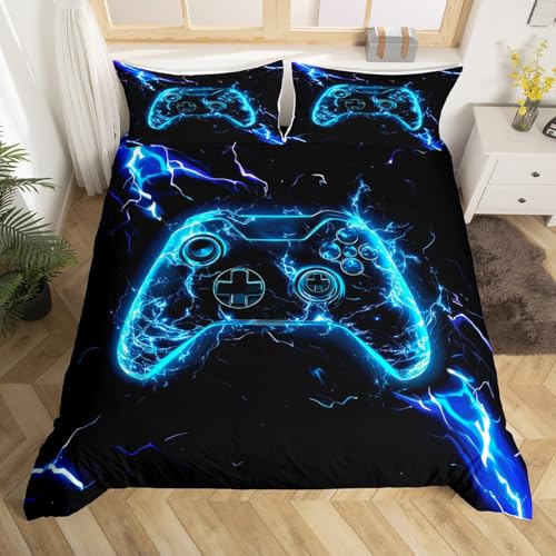 Loussiesd Gamer Bettwäsche Set 155x220cm Blauer Blitz Videospiele Bettbezug Set Teenagerzimmer Dekoration Betten Set Gamer Joystick Controller Bettwäsche Schwarz Bettwäsche-Set Spielraum Dekoration Loussiesd Gamer Bettwäsche Set 155x220cm Blauer Blitz Videospiele Bettbezug Set Teenagerzimmer Dekoration Betten Set Gamer Joystick Controller Bettwäsche Schwarz Bettwäsche-Set Spielraum Dekoration von Loussiesd