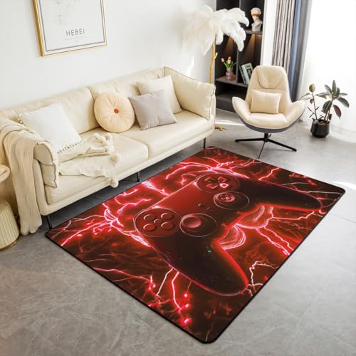 Loussiesd Gamer Teppich 150x200cm Gamepad Wohnzimmerteppich Blitzhirn Teen Jungen Super Weich Modern Teppich Rot Moderne Vr Spieler Outdoor Teppich Joystick Controller Teppich SpielSuper Weich Loussiesd Gamer Teppich 150x200cm Gamepad Wohnzimmerteppich Blitzhirn Teen Jungen Super Weich Modern Teppich Rot Moderne Vr Spieler Outdoor Teppich Joystick Controller Teppich SpielSuper Weich von Loussiesd