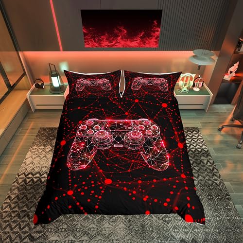 Loussiesd Gaming Gamer Bettwäsche Set 155x220cm Rot Geometric Betten Luxus Beehive Gamepad Bettbezug 3D Streifen Line Drucken Bettwäsche-Set Moderne Kunst Loussiesd Gaming Gamer Bettwäsche Set 155x220cm Rot Geometric Betten Luxus Beehive Gamepad Bettbezug 3D Streifen Line Drucken Bettwäsche-Set Moderne Kunst von Loussiesd