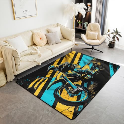 Loussiesd Geländefahrrad Teppich 100x150cm Extrem Sports Modern Teppich Racing Motocross Wohnzimmerteppich Motorrad Robuster Outdoor Teppich für Wohnzimmer Schlafzimmer Loussiesd Geländefahrrad Teppich 100x150cm Extrem Sports Modern Teppich Racing Motocross Wohnzimmerteppich Motorrad Robuster Outdoor Teppich für Wohnzimmer Schlafzimmer von Loussiesd