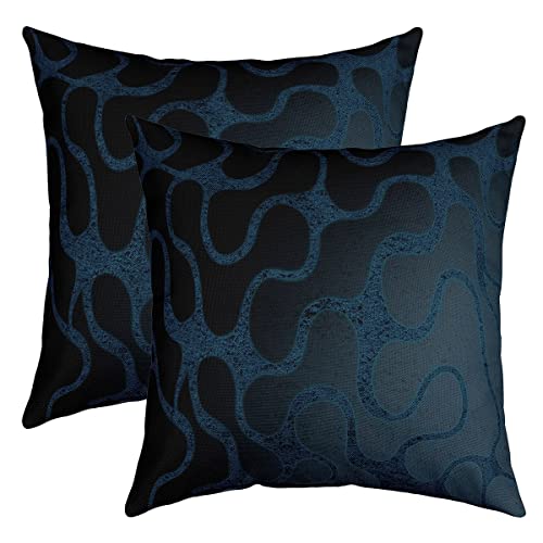 Loussiesd Geometrisch Kissenbezüge 40x40cm Dark Grün Geometrie Kissenbezug Dekor Streifenlinie Quadratisch Kissenhülle 2er Set Kissenbezüge Bett Sofa Couch Abstrakte Modern Art Dekokissen von Loussiesd