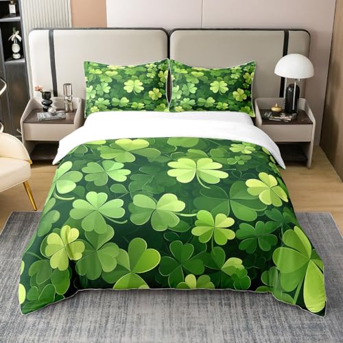 Loussiesd Glückliche Kleeblätter 100% Baumwolle Bettwäsche Set 135x200cm Kinder Grüne Blumenblume Bettbezug Set für Jungen Mädchen Garten Blume Betten Set St.Patrick's Day Bettwäsche-Set Loussiesd Glückliche Kleeblätter 100% Baumwolle Bettwäsche Set 135x200cm Kinder Grüne Blumenblume Bettbezug Set für Jungen Mädchen Garten Blume Betten Set St.Patrick's Day Bettwäsche-Set von Loussiesd