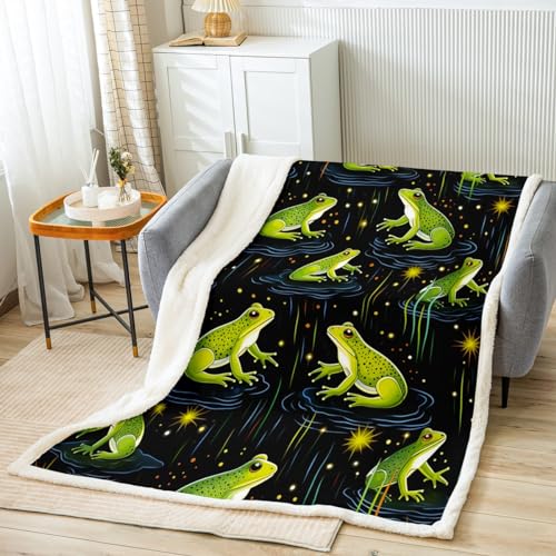 Loussiesd Grüner Frosch Decke 150x200cm Karikatur Frosch Flanell Fleecedecke für Jungen Tropische Frösche Decke für Sofa Kuscheldecke Regen Nacht Glitter Sterne Wohndecke Loussiesd Grüner Frosch Decke 150x200cm Karikatur Frosch Flanell Fleecedecke für Jungen Tropische Frösche Decke für Sofa Kuscheldecke Regen Nacht Glitter Sterne Wohndecke von Loussiesd