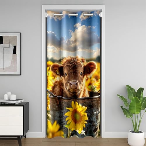 Loussiesd Highland Rinder Türvorhang 106x203cm Nette Highland Kuh Vorhang Sonnenblume Vorhang für Innentür Raumteiler Western Dekor Zimmer Divider Tier Vorhang Loussiesd Highland Rinder Türvorhang 106x203cm Nette Highland Kuh Vorhang Sonnenblume Vorhang für Innentür Raumteiler Western Dekor Zimmer Divider Tier Vorhang von Loussiesd