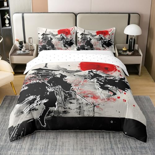 Loussiesd Japanische Bettwäsche Set 100% Baumwolle Samurai 155x220cm Sonnenuntergang Bettbezug Für Frauen Männer Ultrae Gebäude Betten Japan Thema Bettwäsche-Set Fallen Blätter Betten Loussiesd Japanische Bettwäsche Set 100% Baumwolle Samurai 155x220cm Sonnenuntergang Bettbezug Für Frauen Männer Ultrae Gebäude Betten Japan Thema Bettwäsche-Set Fallen Blätter Betten von Loussiesd