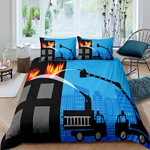 Loussiesd Jungen Betten Set Feuerwehrauto Bettwäsche Set 135x200cm Für Kinder Kleinkind Cartoon Auto Bettbezug Set Ultra weich Fire Pumper Raumdekor Loussiesd Jungen Betten Set Feuerwehrauto Bettwäsche Set 135x200cm Für Kinder Kleinkind Cartoon Auto Bettbezug Set Ultra weich Fire Pumper Raumdekor von Loussiesd