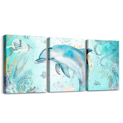 Loussiesd Jungen Mädchen Delfine 3er Poster Set Wohnzimmer Schlafzimmer Ozean Deko Bilder Meer Delfine Kinder Bild Wandbilder für Ozean Küste Bad Leinwandbilder Loussiesd Jungen Mädchen Delfine 3er Poster Set Wohnzimmer Schlafzimmer Ozean Deko Bilder Meer Delfine Kinder Bild Wandbilder für Ozean Küste Bad Leinwandbilder von Loussiesd