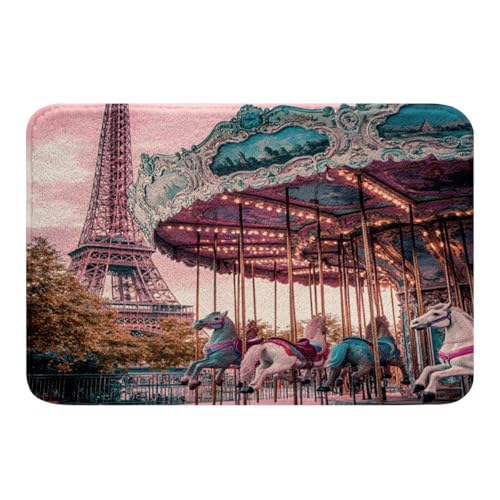 Loussiesd Kinder Eiffelturm Badematte 50x80 Paris Badvorleger für Badezimmer Wohnzimmer Romantisches Karussell Badteppiche Anti-Rutsch Badvorleger Zimmer Dekor Badezimmerteppich Loussiesd Kinder Eiffelturm Badematte 50x80 Paris Badvorleger für Badezimmer Wohnzimmer Romantisches Karussell Badteppiche Anti-Rutsch Badvorleger Zimmer Dekor Badezimmerteppich von Loussiesd