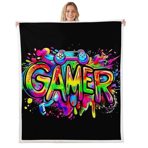 Loussiesd Kinder Gamer Decke 130x150cm, Graffti Gaming Couchdecke Jungen Mädchen Hippie Kuscheldecke Colorful Flanell Fleecedecke KinderWeich Weich Couchdecke Weich Loussiesd Kinder Gamer Decke 130x150cm, Graffti Gaming Couchdecke Jungen Mädchen Hippie Kuscheldecke Colorful Flanell Fleecedecke KinderWeich Weich Couchdecke Weich von Loussiesd